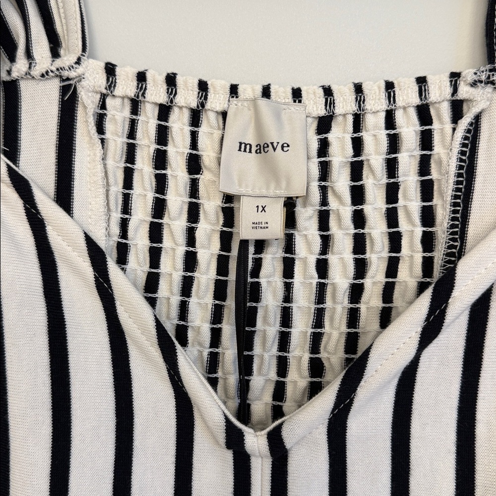 Maeve v-neck fit & flare striped top 1X NWT - Picture 5 of 9